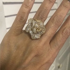 14k yellow gold with CZ diamonds